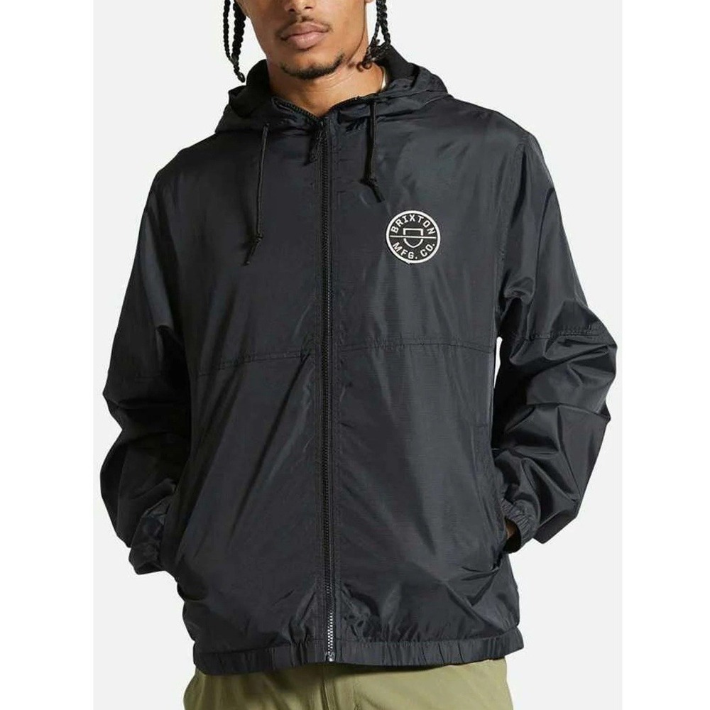 Brixton Men's Claxton Crest LW Zip Hood Size XXL Color Black/Black